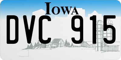 IA license plate DVC915