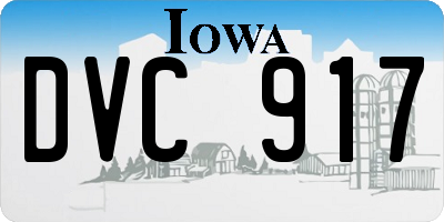 IA license plate DVC917