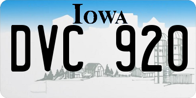 IA license plate DVC920