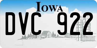 IA license plate DVC922