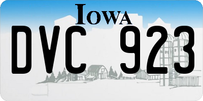 IA license plate DVC923