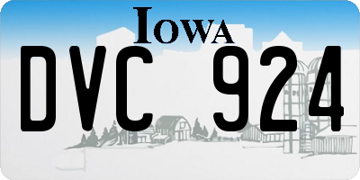 IA license plate DVC924