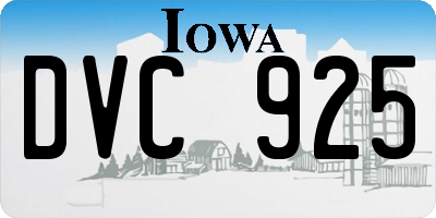 IA license plate DVC925
