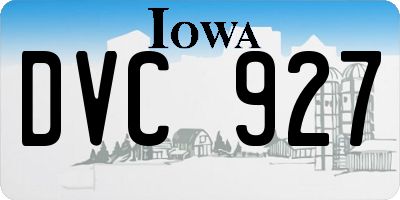 IA license plate DVC927