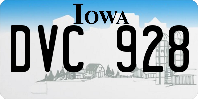IA license plate DVC928