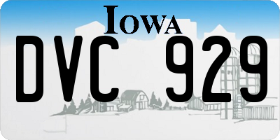 IA license plate DVC929