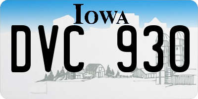 IA license plate DVC930