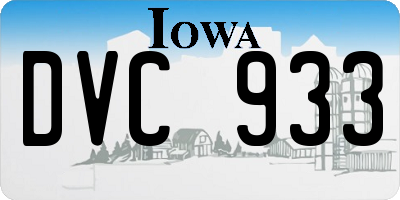 IA license plate DVC933