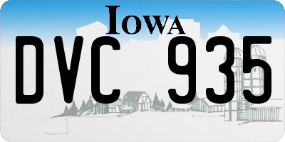 IA license plate DVC935