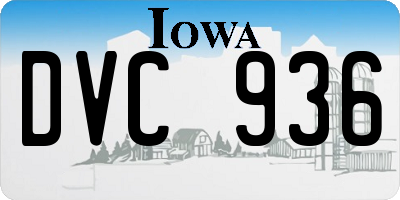 IA license plate DVC936