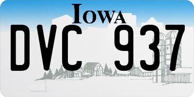 IA license plate DVC937