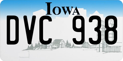 IA license plate DVC938
