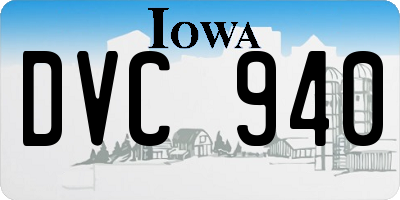 IA license plate DVC940