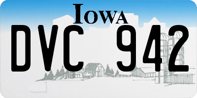IA license plate DVC942