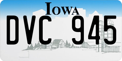 IA license plate DVC945