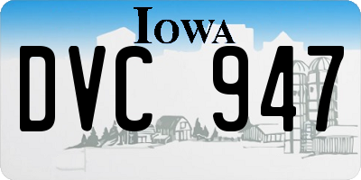 IA license plate DVC947