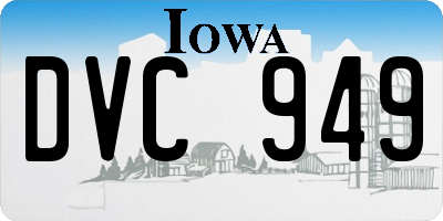IA license plate DVC949