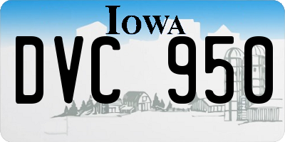 IA license plate DVC950
