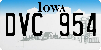 IA license plate DVC954