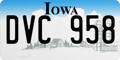IA license plate DVC958