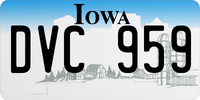 IA license plate DVC959