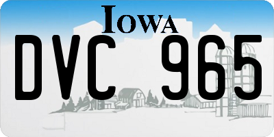 IA license plate DVC965