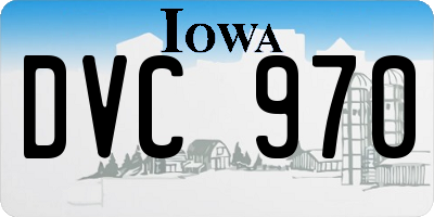 IA license plate DVC970