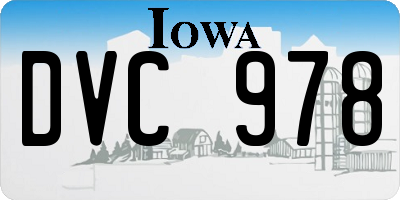 IA license plate DVC978