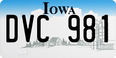 IA license plate DVC981