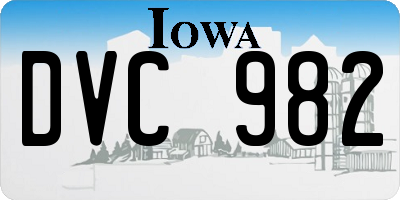 IA license plate DVC982
