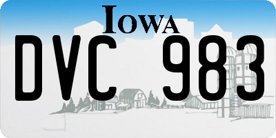 IA license plate DVC983