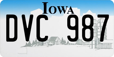 IA license plate DVC987