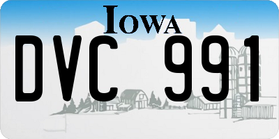 IA license plate DVC991