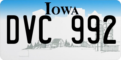 IA license plate DVC992