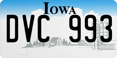 IA license plate DVC993