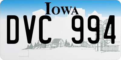 IA license plate DVC994