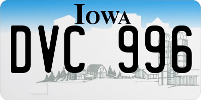 IA license plate DVC996