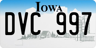 IA license plate DVC997