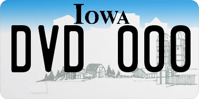 IA license plate DVD000