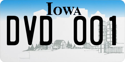 IA license plate DVD001