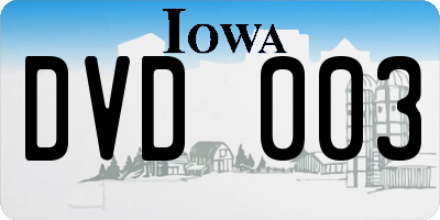 IA license plate DVD003