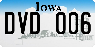 IA license plate DVD006