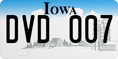 IA license plate DVD007