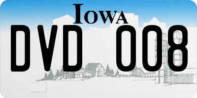 IA license plate DVD008