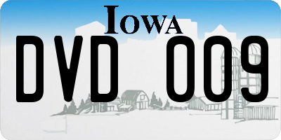 IA license plate DVD009