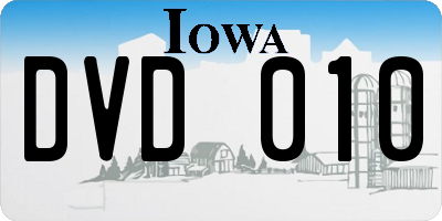 IA license plate DVD010