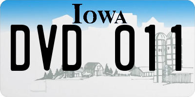 IA license plate DVD011