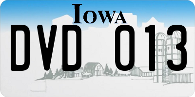 IA license plate DVD013