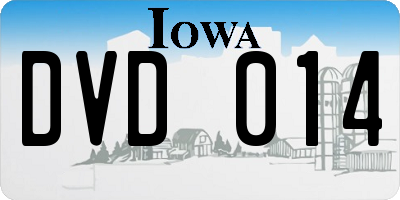 IA license plate DVD014