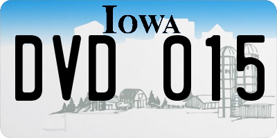 IA license plate DVD015